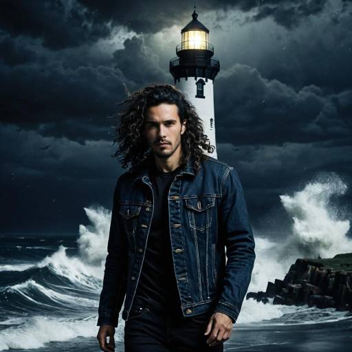 Gothic Lighthouse with Stormy Waves