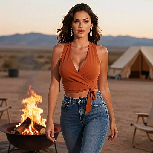 Chic Desert Evening by Fire Pit