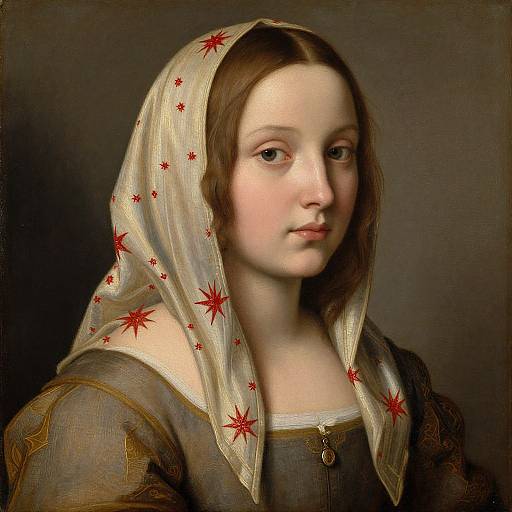 Renaissance Portrait with Star Scarf