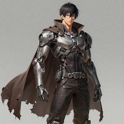 Cinematic Dark Cyborg Character Portrait