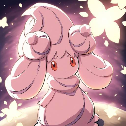 Illustration of Alcremie, pokemon in the style of Engiyoshi