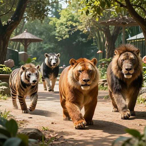 Hyperrealistic Famous Zoo Animals Scene