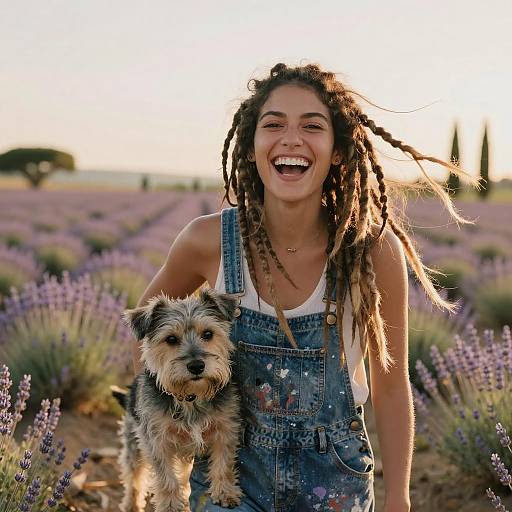 Cheerful Latina in Lavender Field