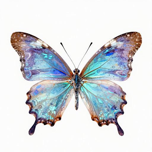 Futuristic Holographic Butterfly Artwork