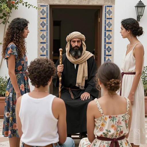 Mediterranean Gathering of Five Individuals