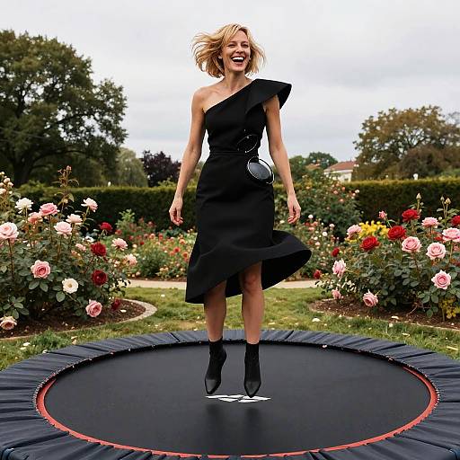 Architect in Avant-Garde Dress in Rose Garden