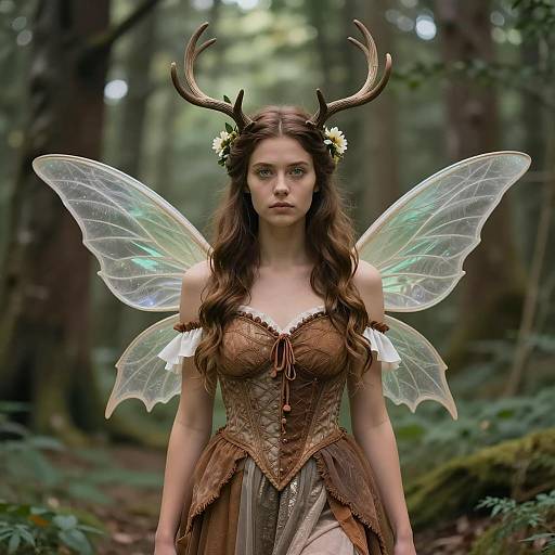 Whimsical Wood Nymph Fairy in the Forest