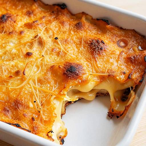 Close-Up Burnt Cheese Casserole