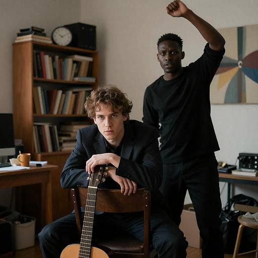 Intense Portrait in a Cluttered Room