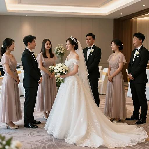 Wedding Bride and Guests Scene