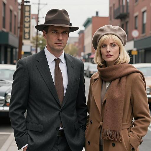 Chic Couple in Urban Street Scene