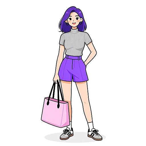 Sporty Woman in Pastel Pink Outfit