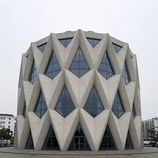 Solarpunk Hexagonal Eco-Building Photo