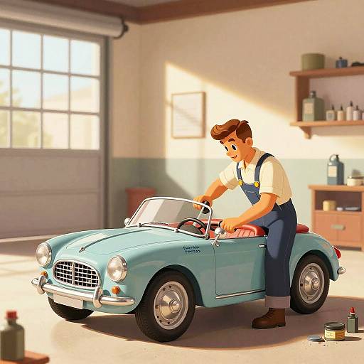 Sunlit Mid-Century Mechanic Polishing Convertible