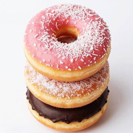 Vivid Stack of Colorful Donuts