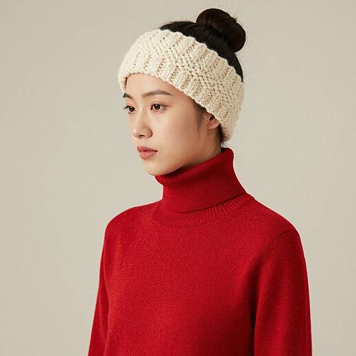 Woman in Red Sweater and Headband