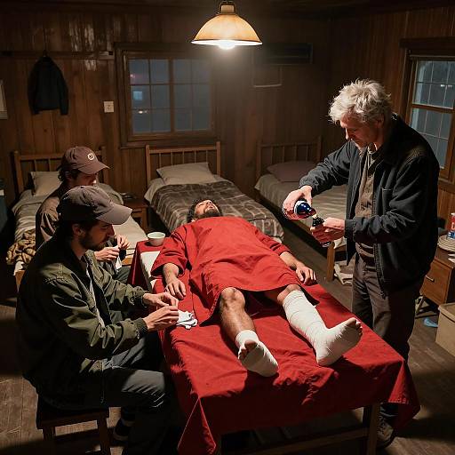 Mysterious Scene in a Dim Room