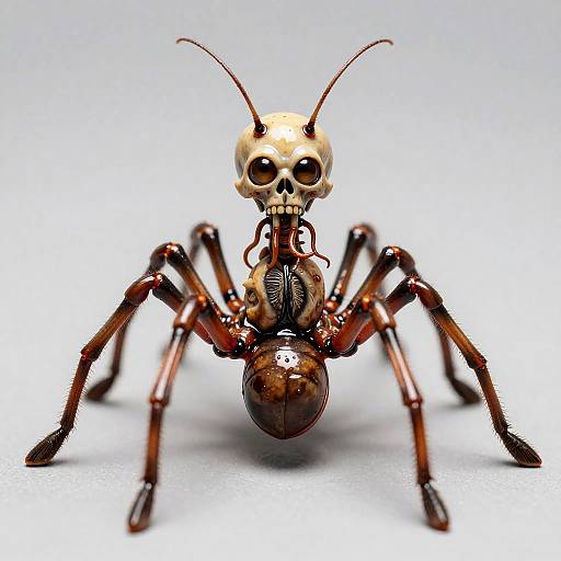 Oil-Slick Lagoon Arachnoid with Skeletal Head