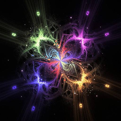 Fractal Shattering Neon Abstract Art