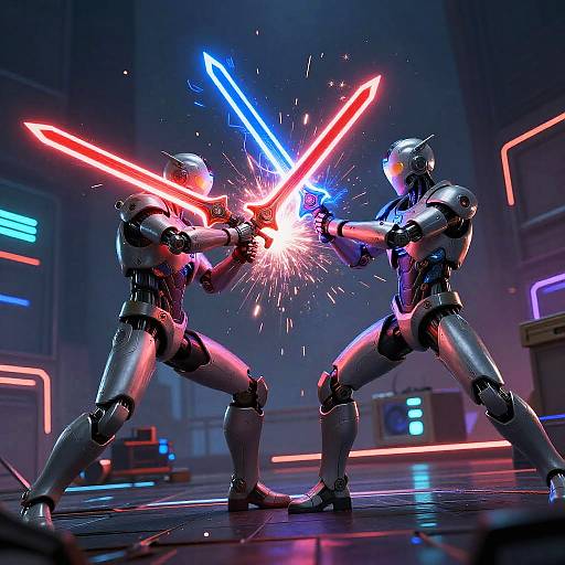 Cybernetic Sci-Fi Sword Duel