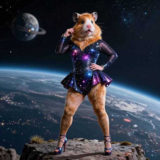 Galaxy Drag Queen Hamster Performer