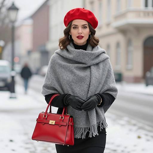 Elegant Winter Fashion Portrait Outdoors