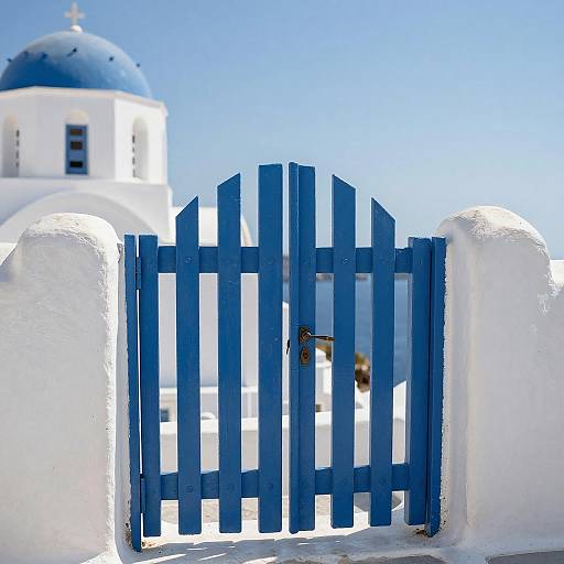 Sunny Greek Island Gate Perspective