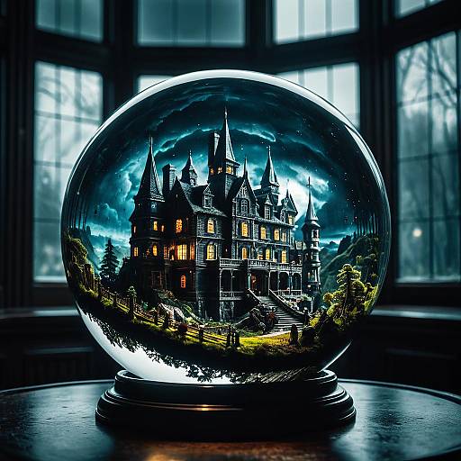Fantasy Castle Inside Glass Orb