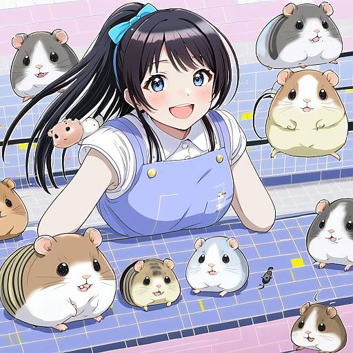 Illustration of Hamuzou, idolmaster in the style of Ryuu.