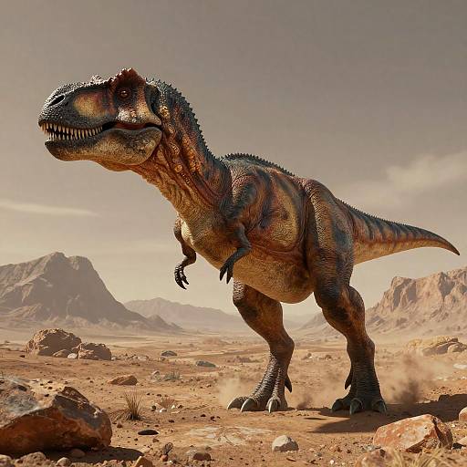 Alien T-Rex in Martian Landscape