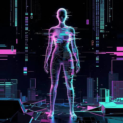 Glitch Art Digital Instability Portrait