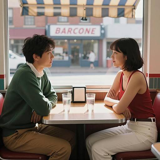 Diner Scene with Two Characters