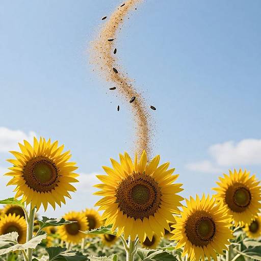 Surreal Sunflowers Defying Gravity