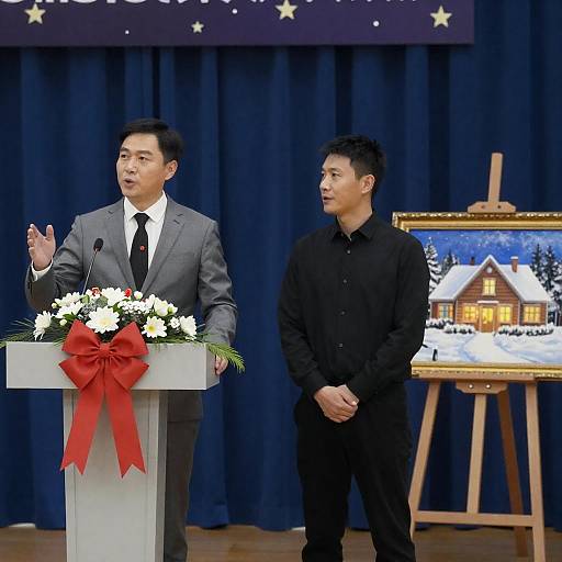 Holiday Event Photo with Two Men