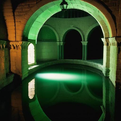 Eerie Flooded Castle Undercroft with Magic Portal