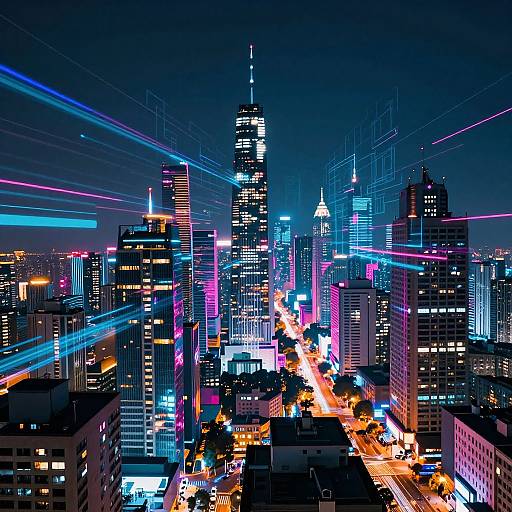 Cyberpunk Cityscape AI Photo Blender