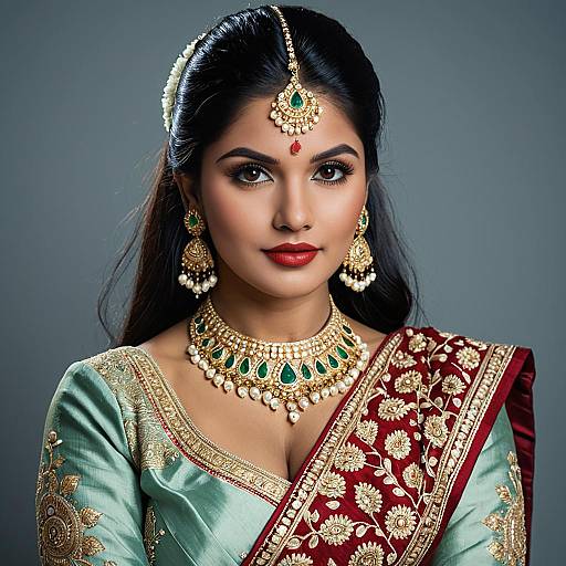 Elegant Indian Wedding Dress Portrait
