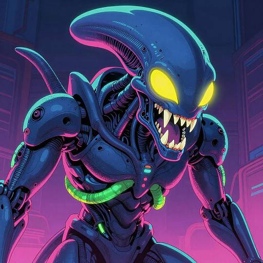 Psychedelic Alien Beast in Neon Glory