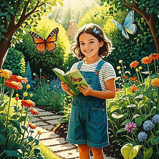 Cheerful Gardener and Butterfly Adventure