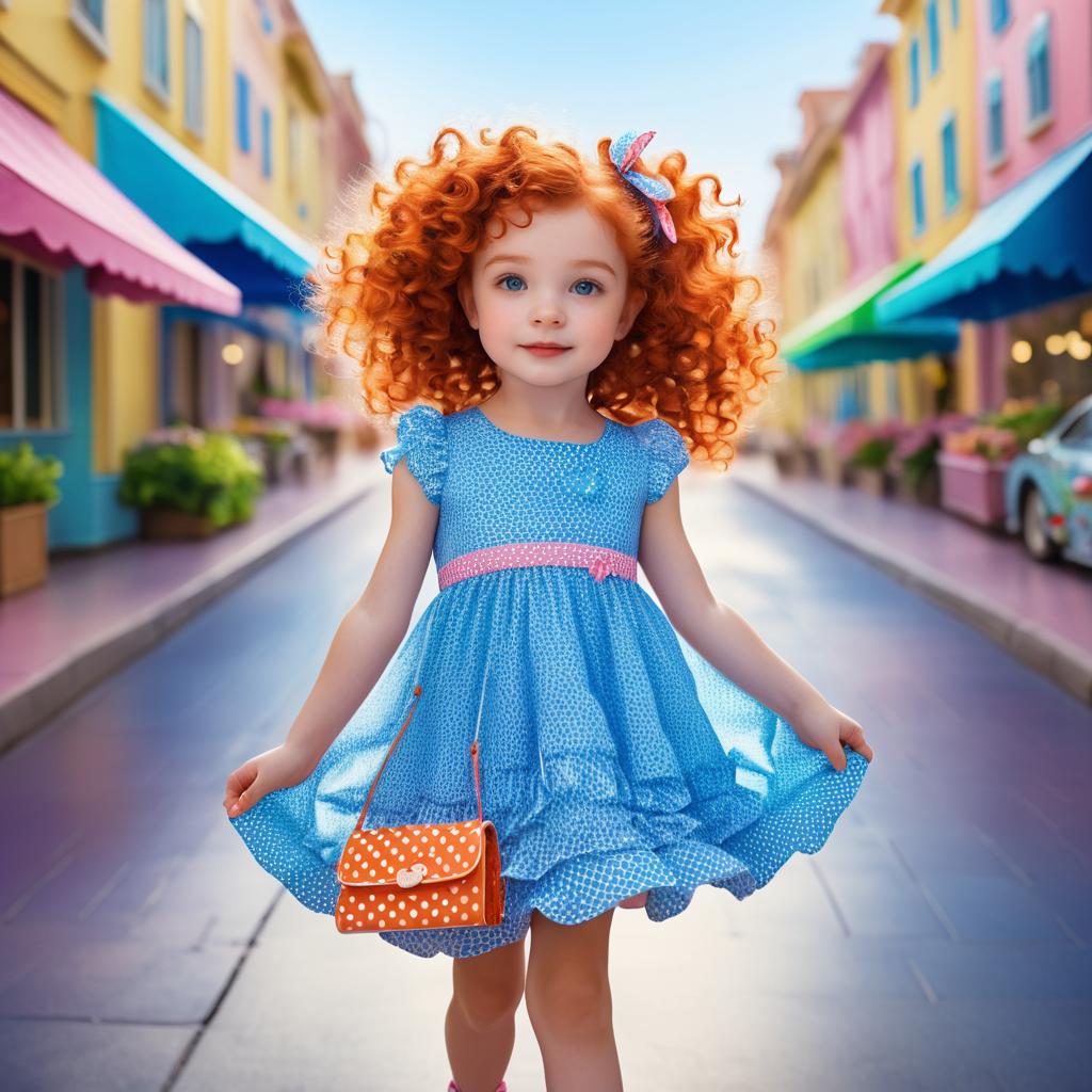 Whimsical Child in Vibrant Polka Dots