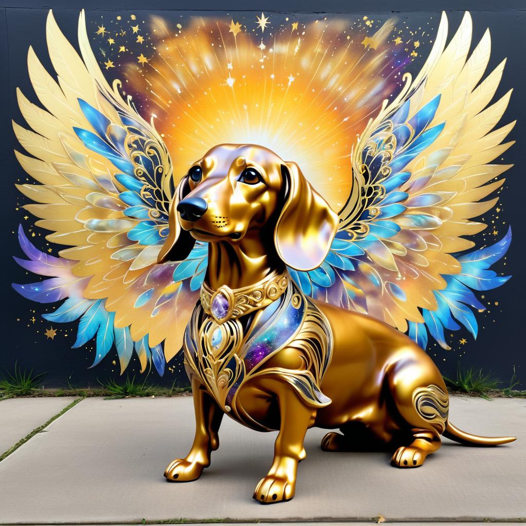 Celestial Dachshund with Divine Wings