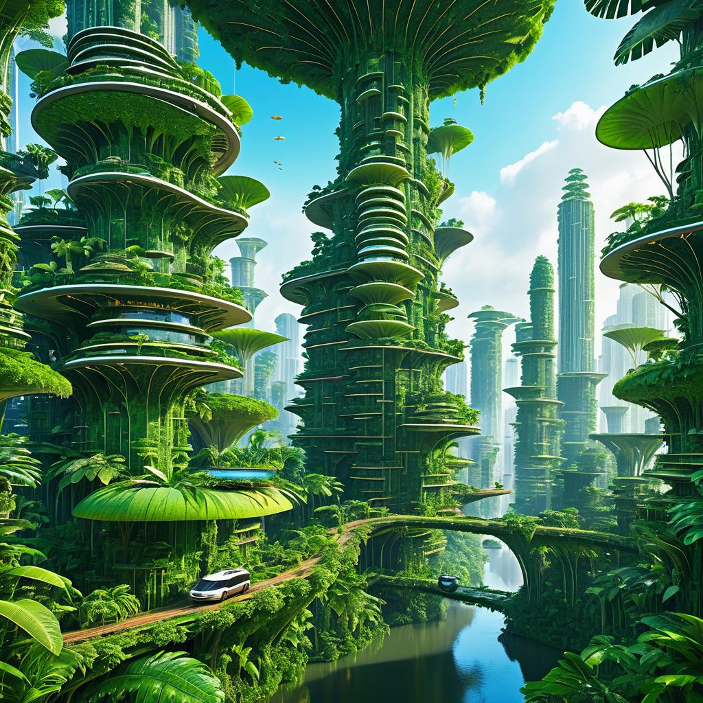 Vibrant Jungle Metropolis: Futuristic Vision