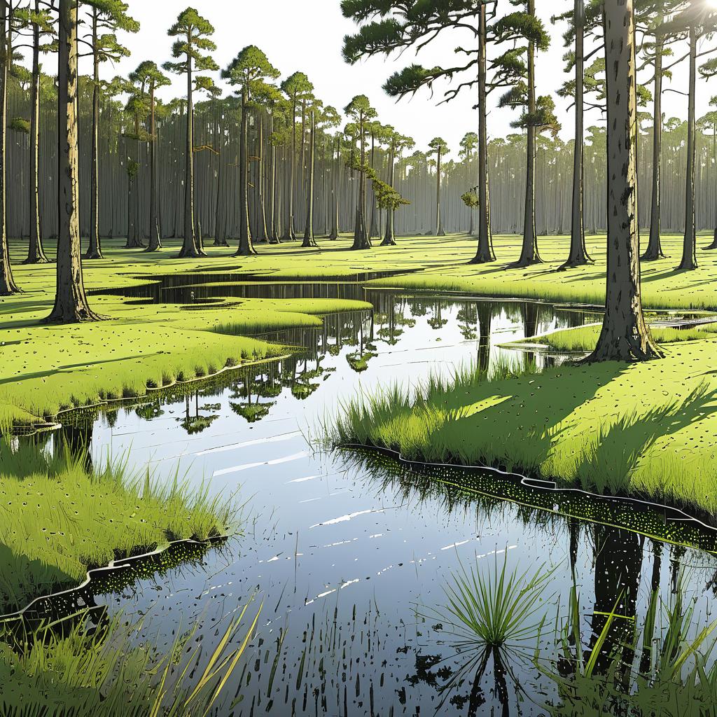 Cypress Swampland: A Nature's Reflection