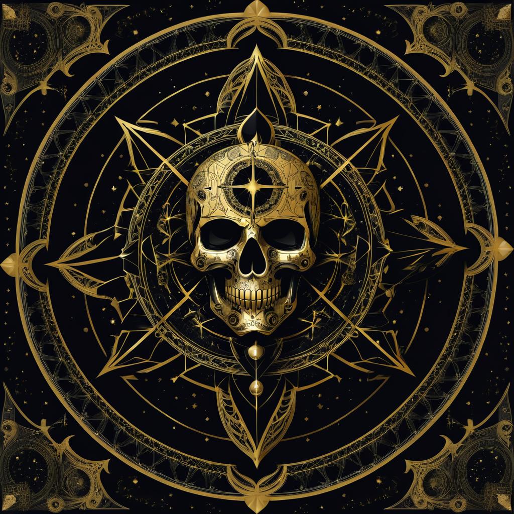 Gothic Occult Celestial Skull Design