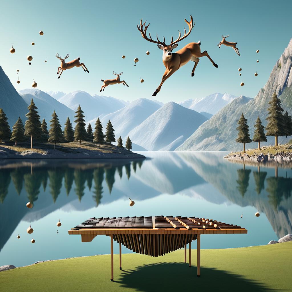 Surreal Marimba Falling Above a Lake