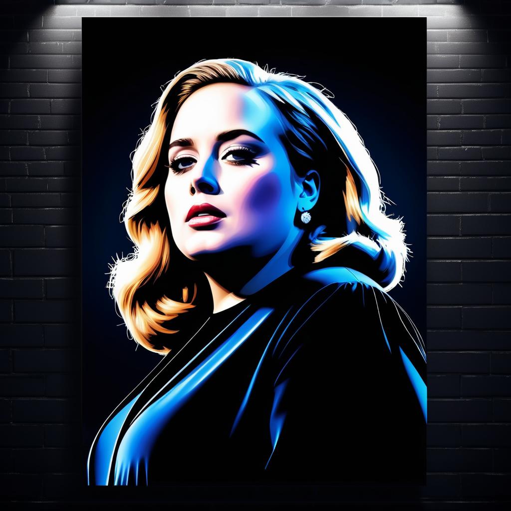 Dramatic Adele Concert Poster Illustration