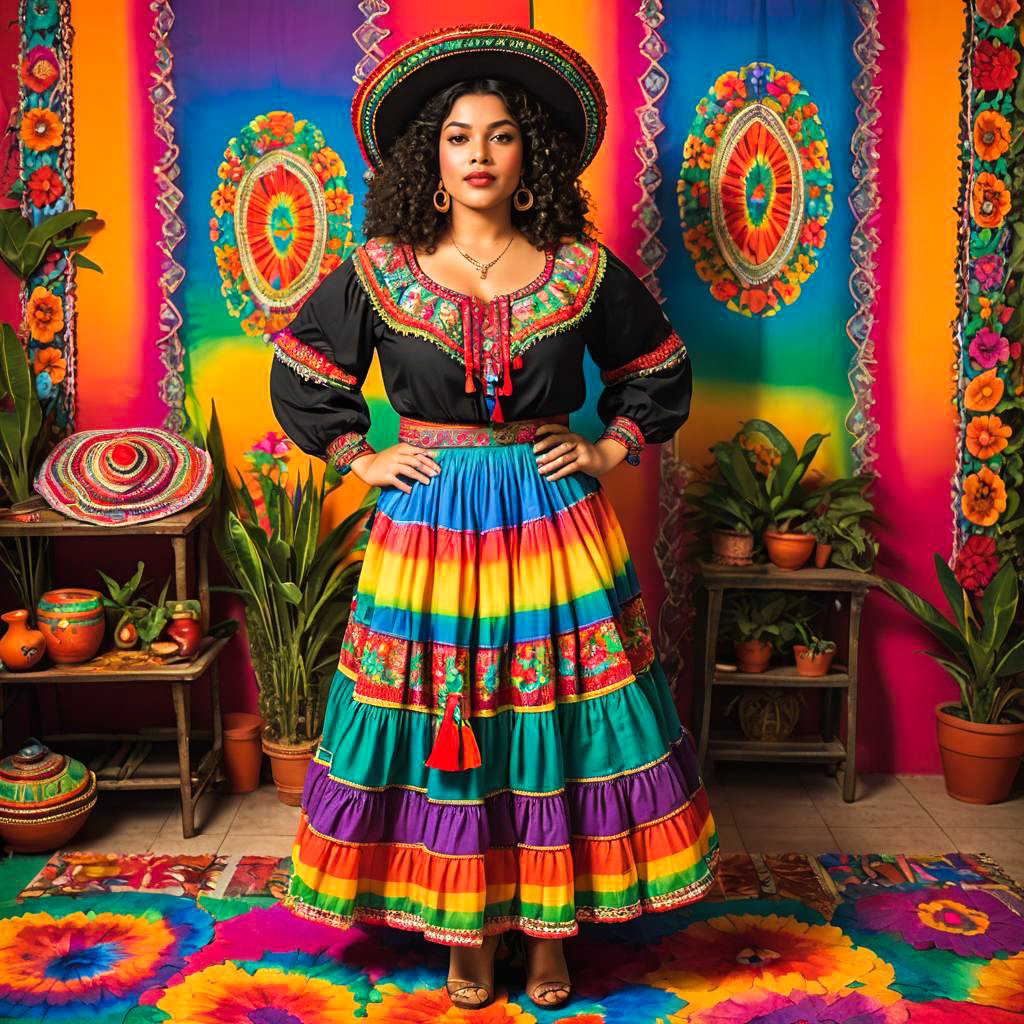 Vibrant Mexican Fashion Portrait