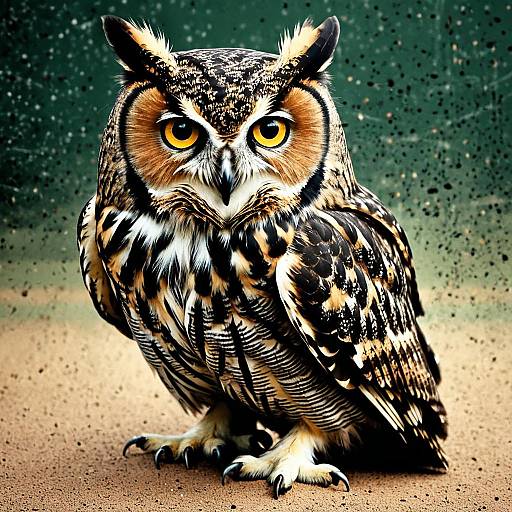 Dadaist Chalk Dust Owl Portrait