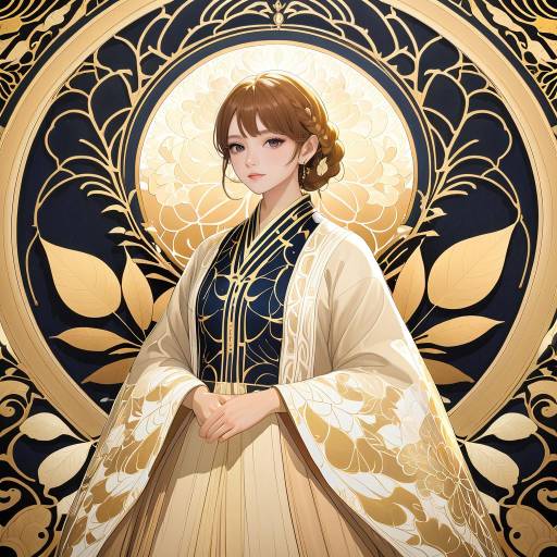 Serene Anime Woman in Tranquil Setting