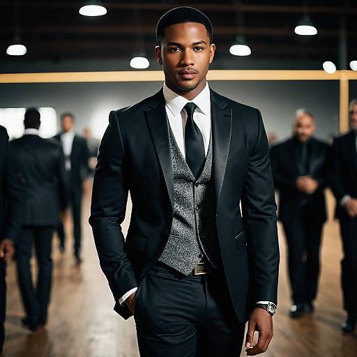 Stylish Black Man in Formal Suit